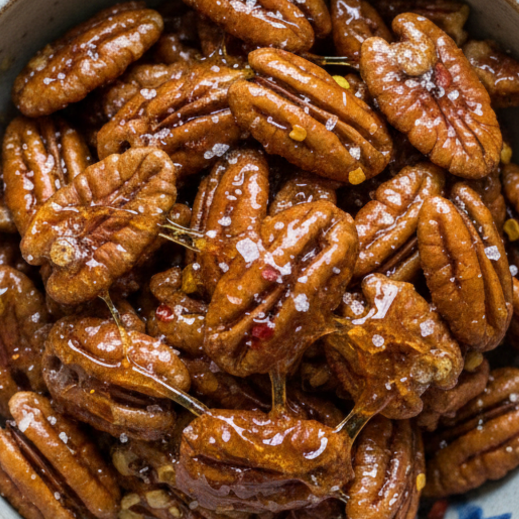 Locally Bee-licious Candied Pecans